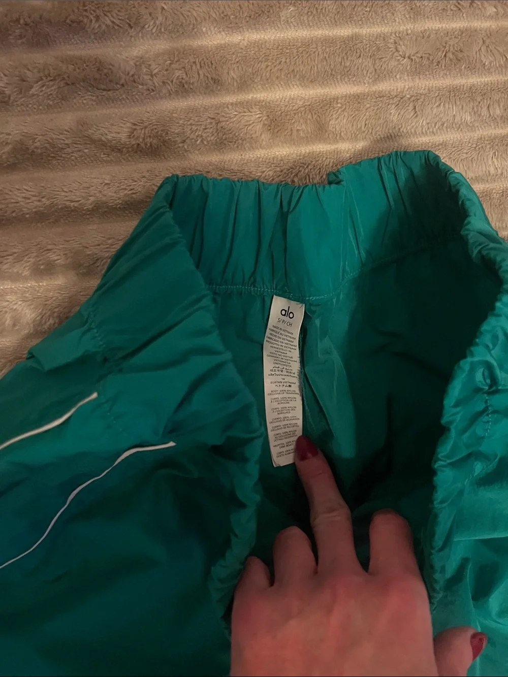 Alo green  shorts. Small